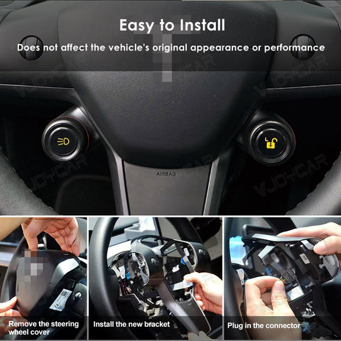 For Tesla Model Y Steering Wheel Button Knobs Physical Switch Door Open Mirror Folding 2021 - 2024