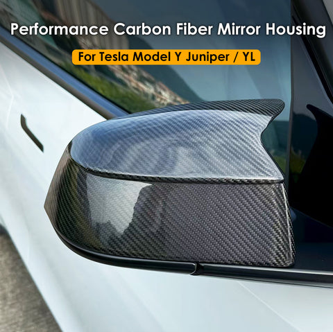 for Tesla New Model Y Juniper YL Performance Ox Horn Dry Carbon Fiber Rearview Mirror Housing Cover