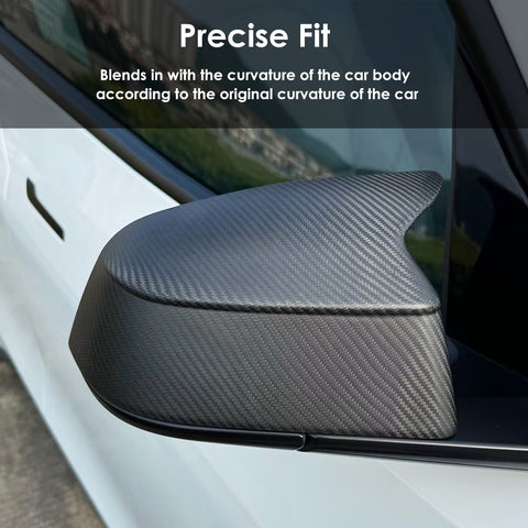 for Tesla New Model Y Juniper YL Performance Ox Horn Dry Carbon Fiber Rearview Mirror Housing Cover