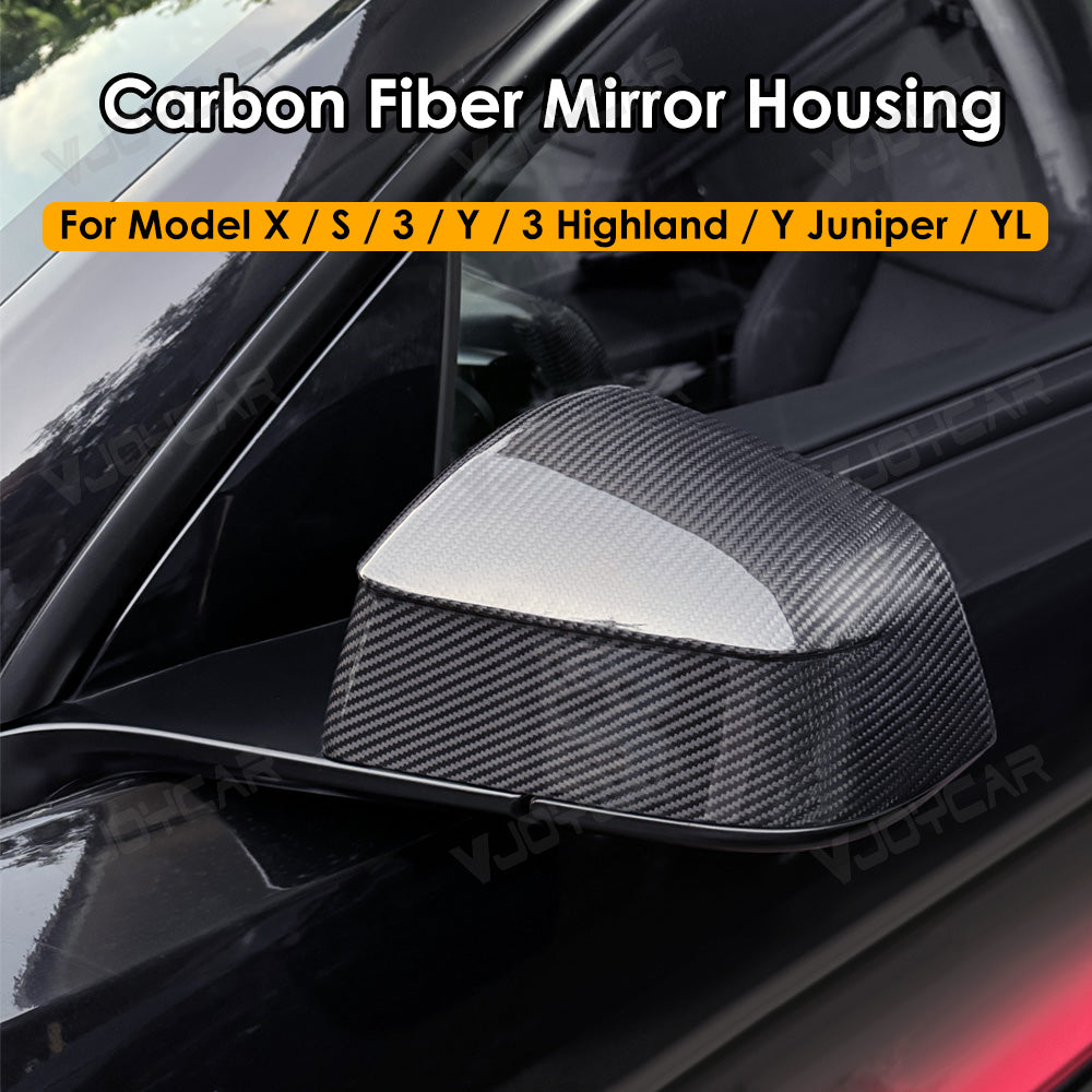for Tesla New Model Y Juniper Model 3 Highland X S Dry Carbon Fiber Rearview Mirror Housing