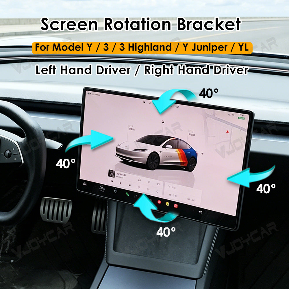 For Tesla Center Navigation Display Screen Bracket Tilt Rotating Holder Swivel Mount Keep Original Height