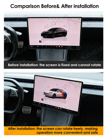 For Tesla Center Navigation Display Screen Bracket Tilt Rotating Holder Swivel Mount Keep Original Height