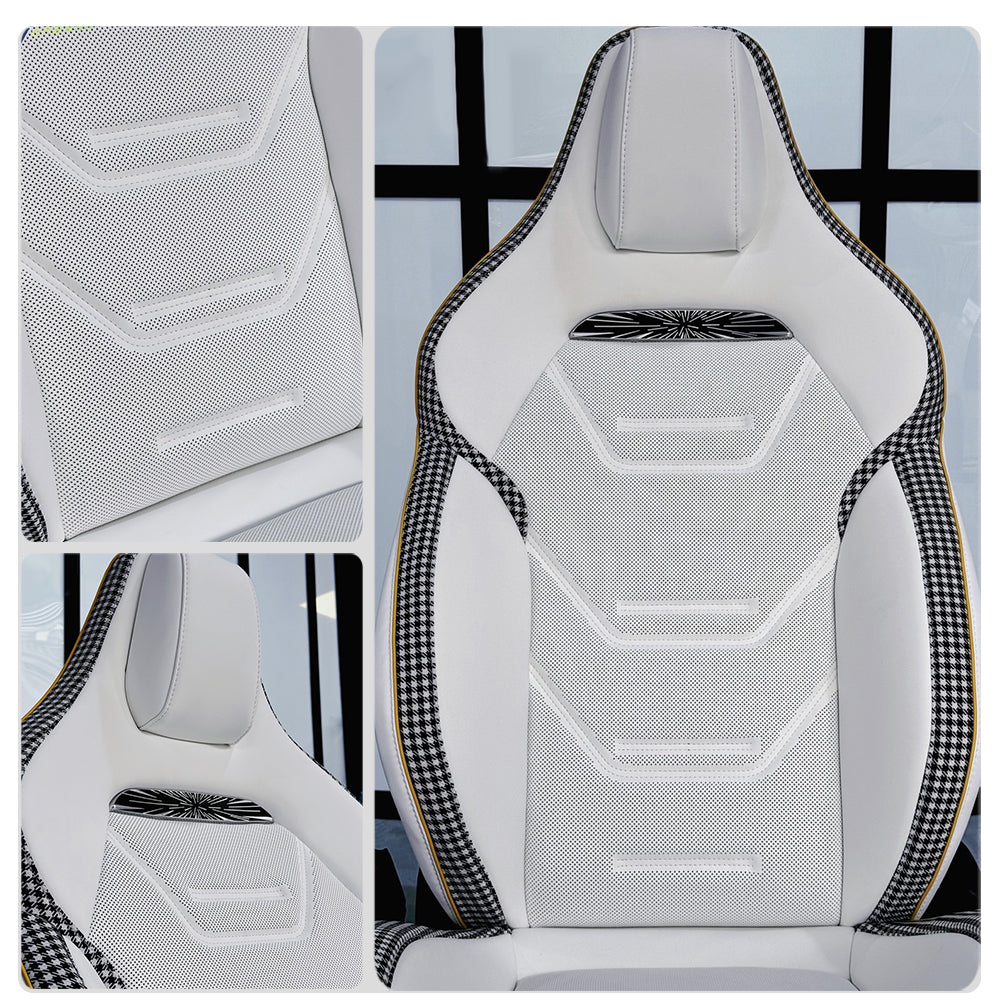 for Tesla Sports Seats Classic Black + White New Design