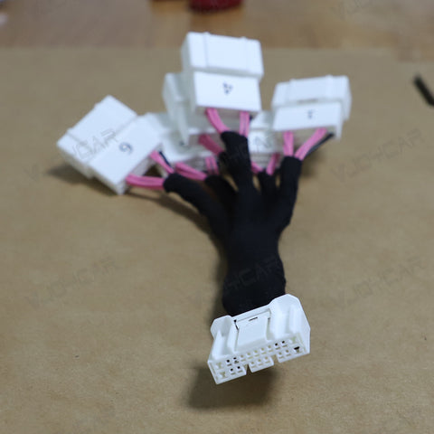 OBD AMD CAN Cable Socket 1 to 6 Splitter Plug Adapter Right Front Door A-pillar Trim Under Rear Conditioner For Tesla Model 3 Model Y