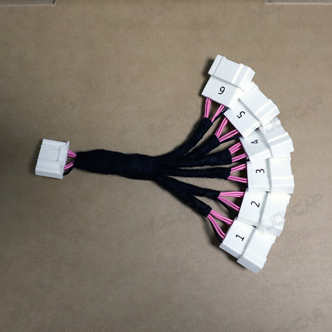 OBD AMD CAN Cable Socket 1 to 6 Splitter Plug Adapter Right Front Door A-pillar Trim Under Rear Conditioner For Tesla Model 3 Model Y