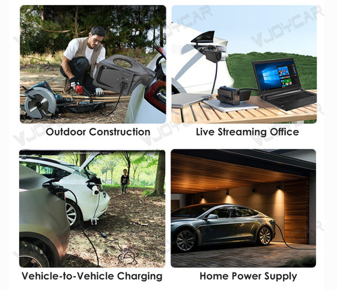 Small All in One V2L for Tesla EV Discharger Machine 2KW 4KW NACS CCS2 Portable EV Power Outlet with EU/UK/US Standard Socket