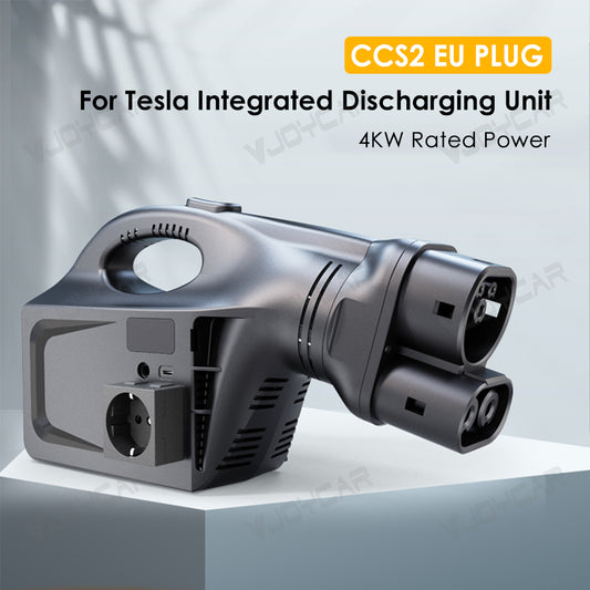 for Tesla V2L EV Discharger Machine 2KW 4KW NACS CCS2 Portable EV Power Outlet with EU/UK/US Standard Socket