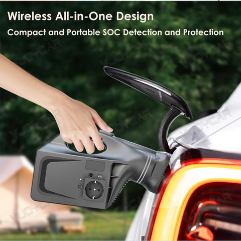 Small All in One V2L for Tesla EV Discharger Machine 2KW 4KW NACS CCS2 Portable EV Power Outlet with EU/UK/US Standard Socket