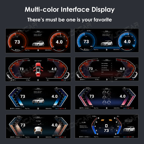 for BMW X5 Digital Speed Display Dashboard Gauge HUD TFT LCD Colorful Screen 12.3"