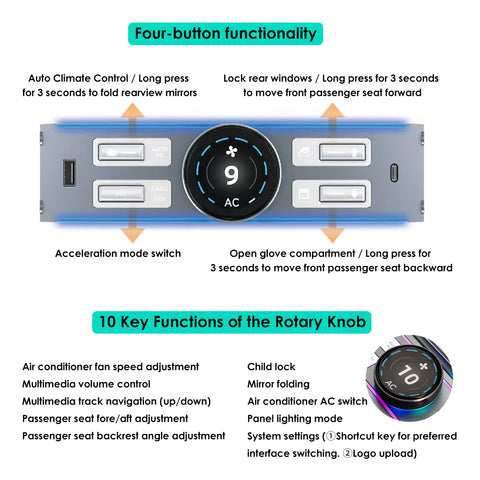 Estación de acoplamiento de consola central con puerto USB y pantalla LCD inteligente y multifuncional para el modelo 3 y el modelo Y de Tesla