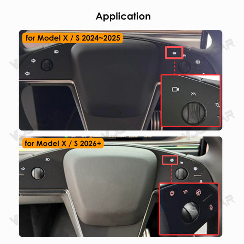 New For Tesla Model X Model S Yoke Steering Wheel Pre-built Scroll Button Heating Cable Panel Horn Cover