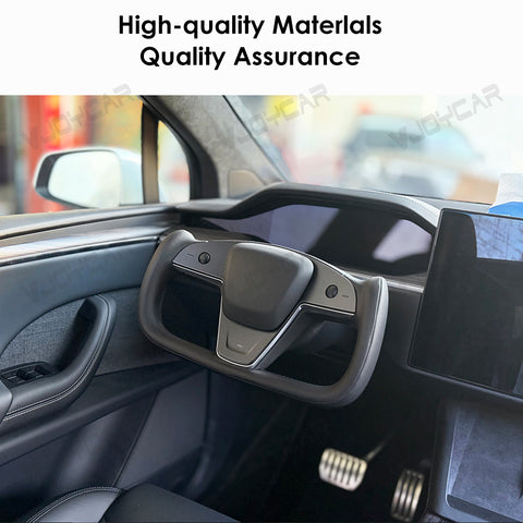 New For Tesla Model X Model S Yoke Steering Wheel Pre-built Scroll Button Heating Cable Panel Horn Cover