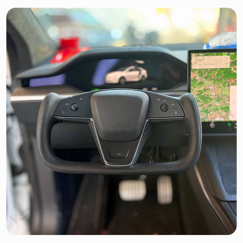 New For Tesla Model X Model S Yoke Steering Wheel Pre-built Scroll Button Heating Cable Panel Horn Cover