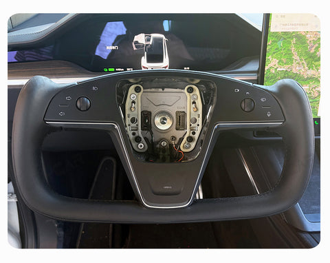 New For Tesla Model X Model S Yoke Steering Wheel Pre-built Scroll Button Heating Cable Panel Horn Cover