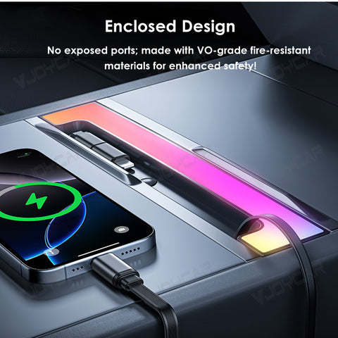 for Tesla Model Y Juniper 3 Highland Center Console Hub Mobile Phone Fast Charging Retractable Cord 60W 60W