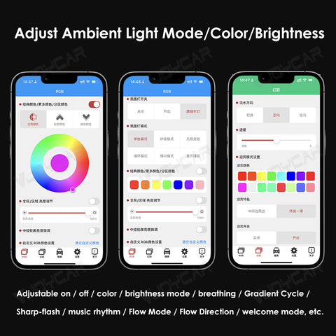 for New Tesla Model Y Juniper Dynamic Ambient Light Atmosphere Lighting Kit Door Grab Breathing Lamp Air-vent Stream Seat Back APP Control