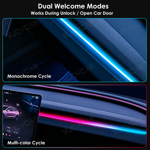 for New Tesla Model Y Juniper Dynamic Ambient Light Atmosphere Lighting Kit Door Grab Breathing Lamp Air-vent Stream Seat Back APP Control