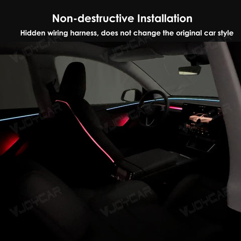 for New Tesla Model Y Juniper Dynamic Ambient Light Atmosphere Lighting Kit Door Grab Breathing Lamp Air-vent Stream Seat Back APP Control