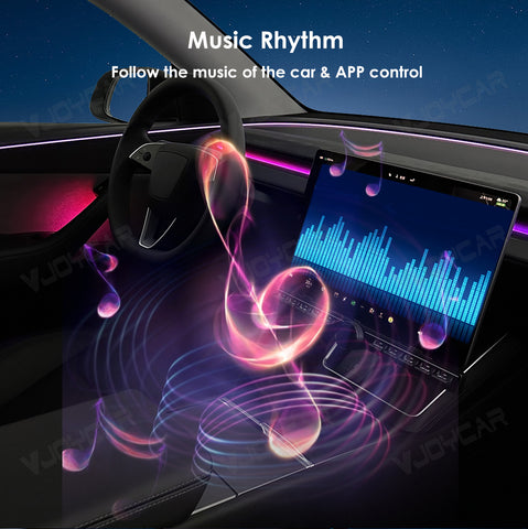 for New Tesla Model Y Juniper Dynamic Ambient Light Atmosphere Lighting Kit Door Grab Breathing Lamp Air-vent Stream Seat Back APP Control