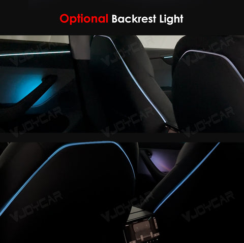 for New Tesla Model Y Juniper Dynamic Ambient Light Atmosphere Lighting Kit Door Grab Breathing Lamp Air-vent Stream Seat Back APP Control