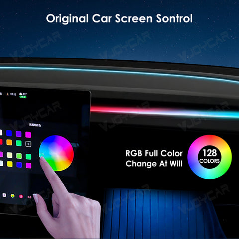 for New Tesla Model Y Juniper Dynamic Ambient Light Atmosphere Lighting Kit Door Grab Breathing Lamp Air-vent Stream Seat Back APP Control
