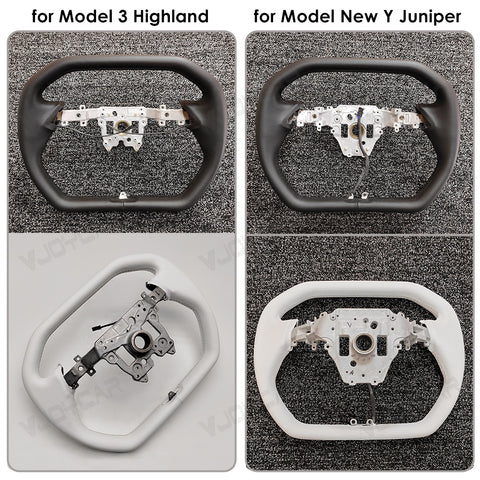 New Tesla Model Y Juniper Cybertruck Hexagon Yoke Steering Wheel Handle With Heating for Tesla Model 3 Highland 2025+