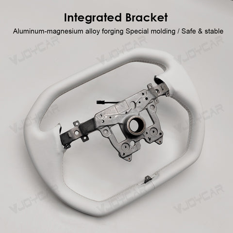 New Tesla Model Y Juniper Cybertruck Hexagon Yoke Steering Wheel Handle With Heating for Tesla Model 3 Highland 2025+
