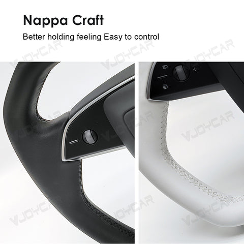 New Tesla Model Y Juniper Cybertruck Hexagon Yoke Steering Wheel Handle With Heating for Tesla Model 3 Highland 2025+
