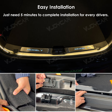 for Tesla Model Y Juniper Model YL Magnetic LED Illuminated Trunk Sill Trim Protection LED Light Auto On Off