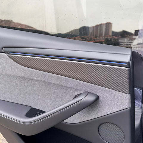 for Tesla Model Y YL Juniper Real Carbon Fiber Door Armrest Trim