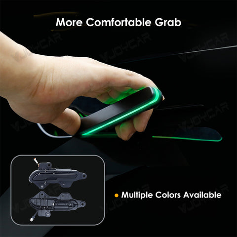 Newest LED Electric Door Handle for Tesla Model Y Juniper 3 Highland Auto Present Pop Up Colorful Ambient Lights Adjustable Automatic Retrofit Modification Kits