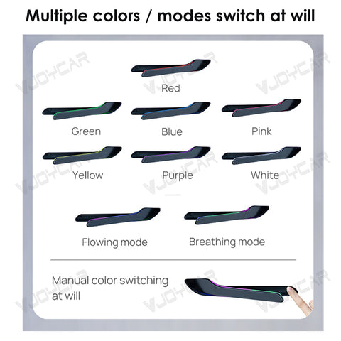 Newest LED Electric Door Handle for Tesla Model Y Juniper 3 Highland Auto Present Pop Up Colorful Ambient Lights Adjustable Automatic Retrofit Modification Kits