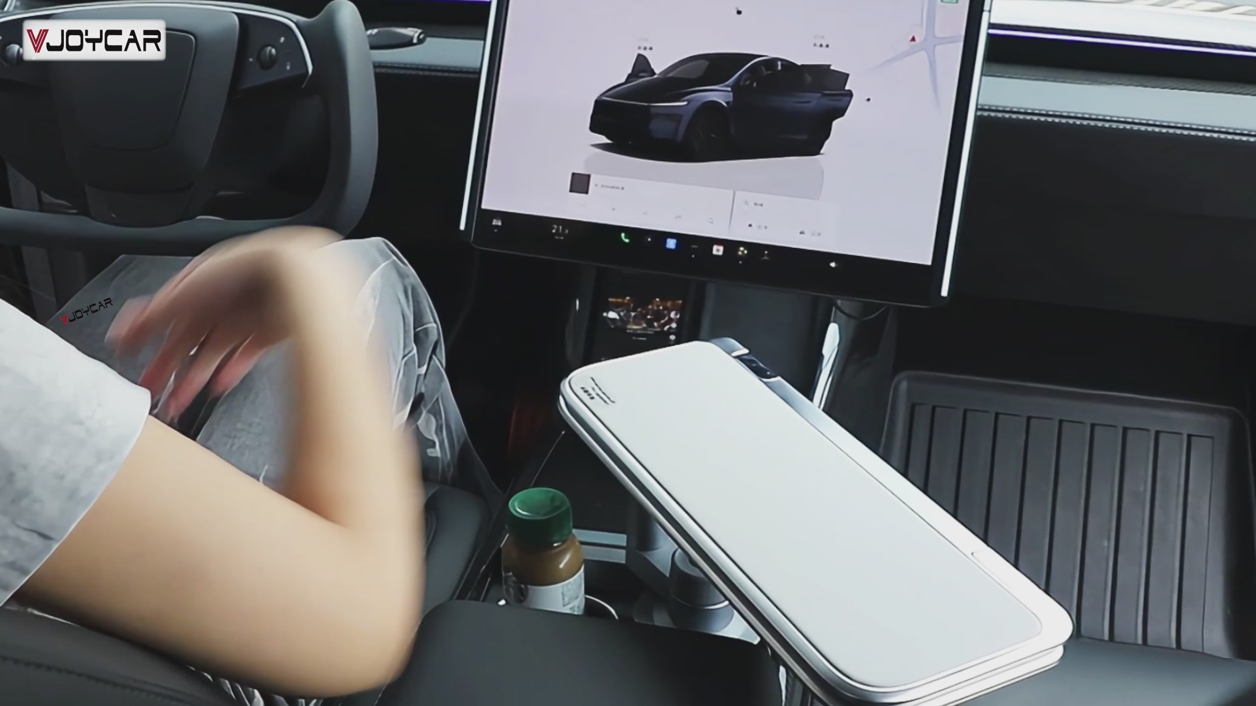 For Tesla FSD Drivers Floating Desk Fold Desktop Easy DIY Install Enjoy Car Life