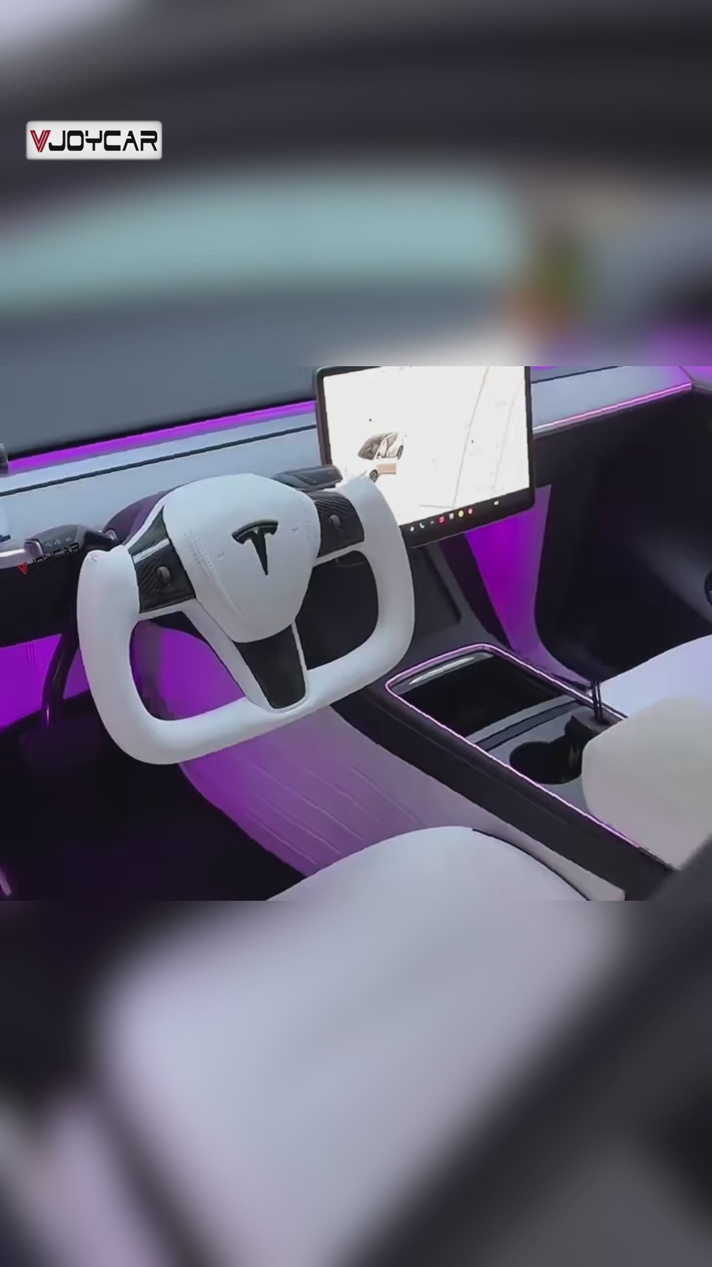 For Tesla Model 3 Model Y 350mm Yoke Steering Wheel Handle Retrofit Heating Custom Racing Leather Carbon Fiber