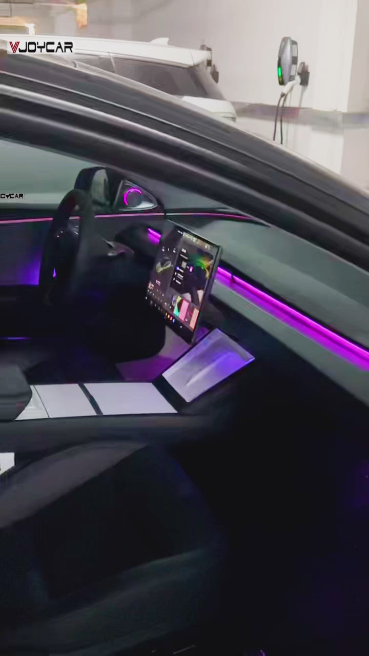 for New Tesla Model Y Juniper Dynamic Ambient Light Atmosphere Lighting Kit Door Grab Breathing Lamp Air-vent Stream Seat Back APP Control