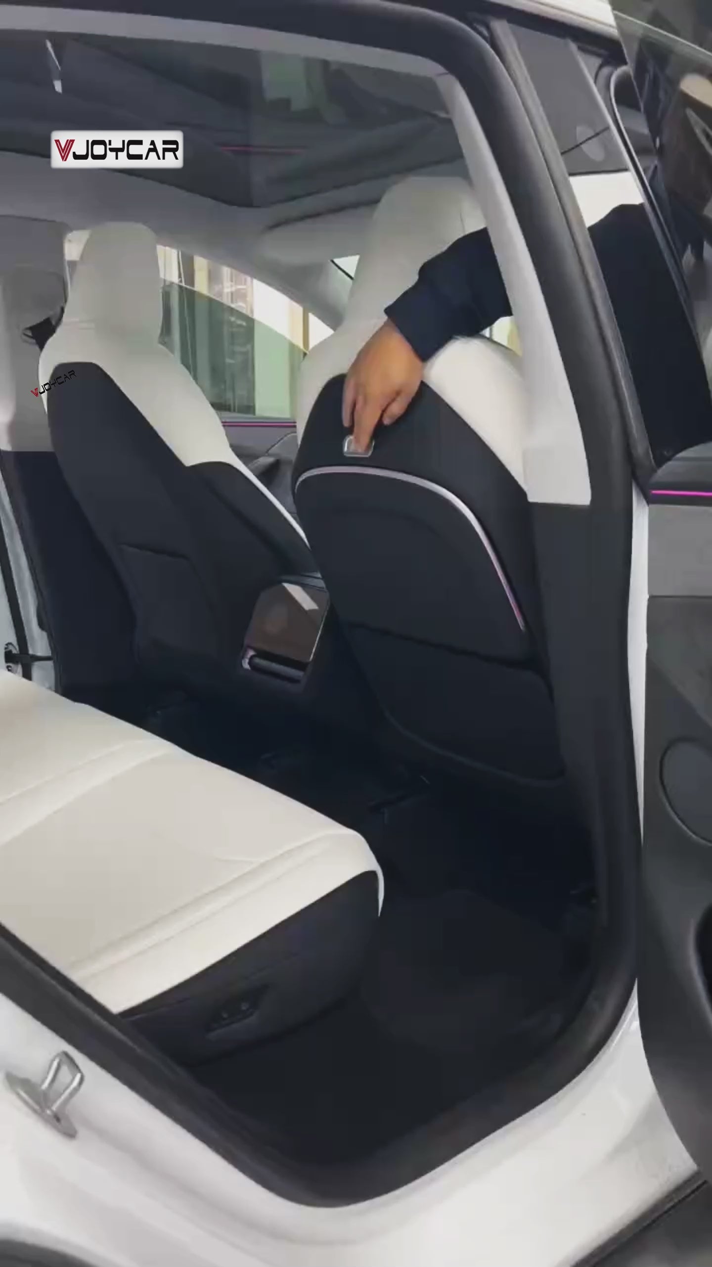 For Tesla Model 3 Y YL X Seat Back Foldable Table Tray Option Electric Auto Fold Colorful Ambient Light