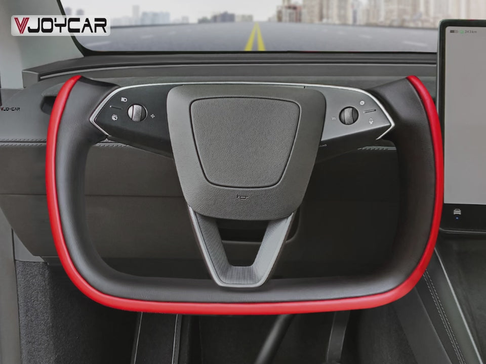 New 2026 Tesla Model Y Juniper Yoke Steering Wheel Custom Double Colors With Heating 350mm Retrofit Replacement 2025+