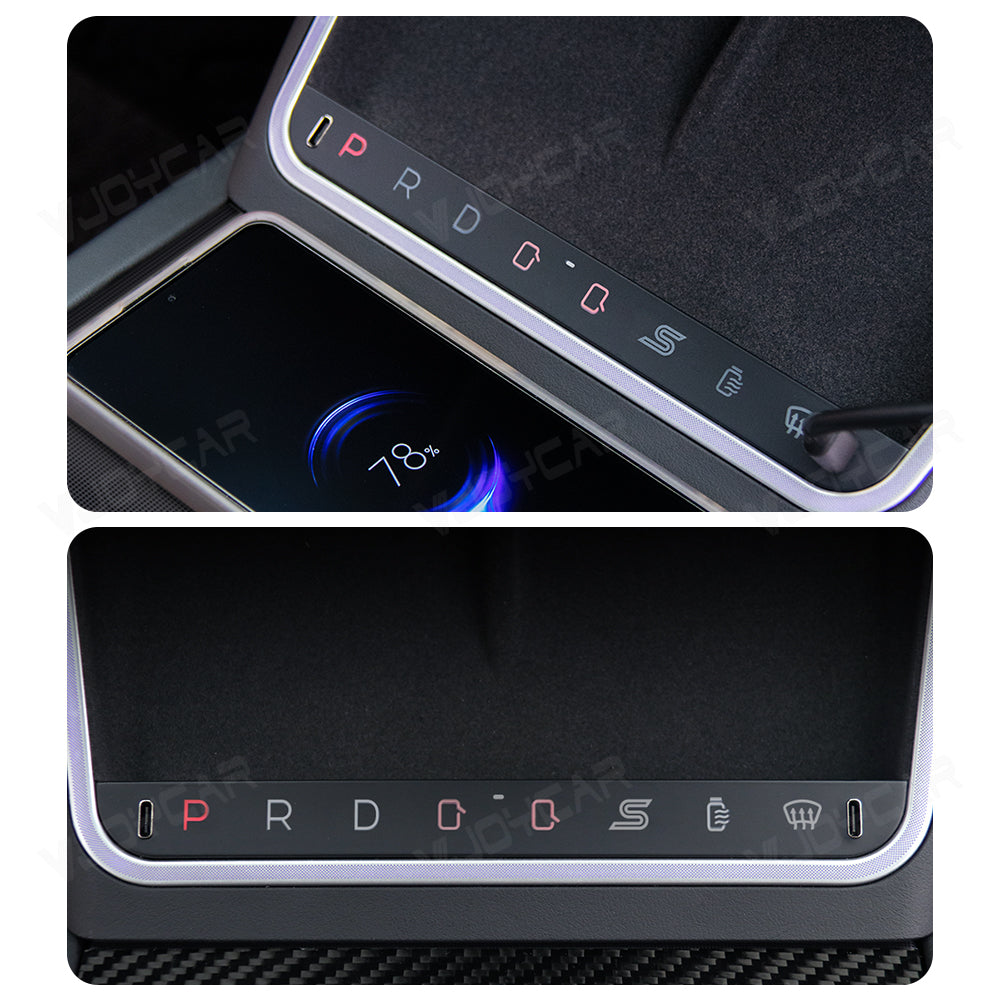 for Tesla Model 3 Highland Center Console Command Button With LED Lights Type-C Fast Charger