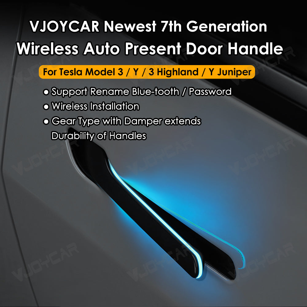 for Tesla 2025+ Newest 7th Generation Wireless Auto Door Handle for Tesla Model Y 3 Y Juniper 3 Highland Colorful LED Auto Presenting Welcome Mode