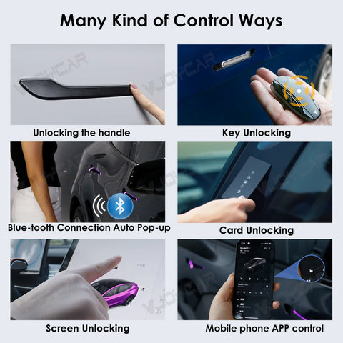 2025 Newest 7th Generation Wireless Auto Door Handle for Tesla Model Y 3 Y Juniper 3 Highland Colorful LED Auto Presenting Welcome Mode