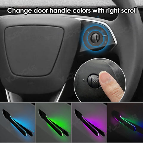 2025 Newest 7th Generation Wireless Auto Door Handle for Tesla Model Y 3 Y Juniper 3 Highland Colorful LED Auto Presenting Welcome Mode