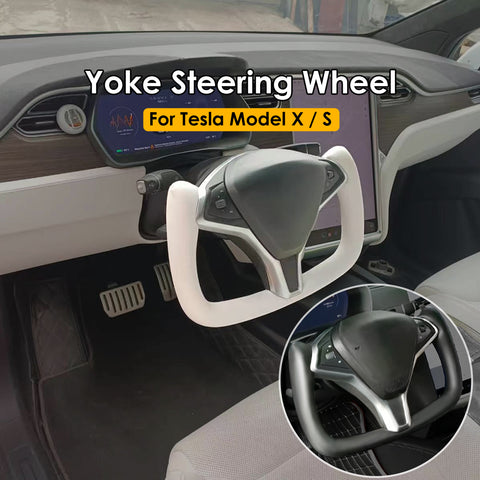 Custom Yoke Steering Wheel for Tesla ModelS modelX Handle Bar 12-20 Upgrade Replacement Heating Cable